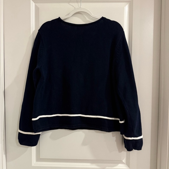 Vintage Liz Claiborne Anchor Nautical Knit Pullover Sweater-Navy Blue - Picture 2 of 12